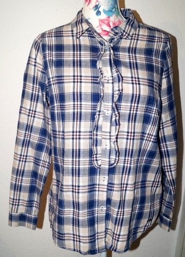 Blau karierte flanellbluse - blau,
