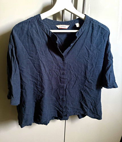 Tcm damen bluse blau kurzarm - bluse,